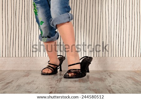 girl shoes with heels of her mom