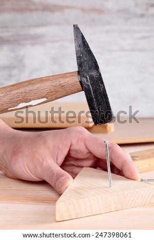 Some carpentry tools on a wooden table