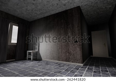 3d rendering of an abandoned and dirty room