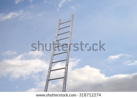 3d rendering of a ladder in a wall, concept of growth and progress