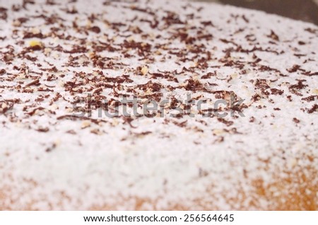 Corn Cake\'s Surface/dusted and iced surface of corn cake close up