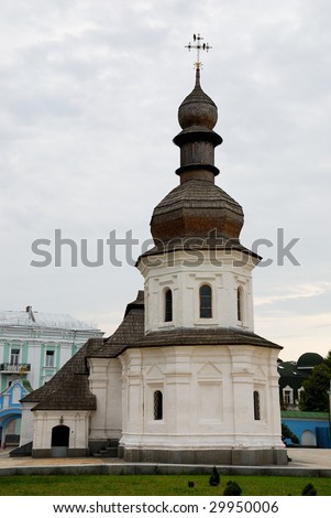 Saint Mikhail Monastery, Kiev, Ukraine.wooden church Joann