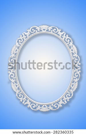 Oval frame on a turquoise background