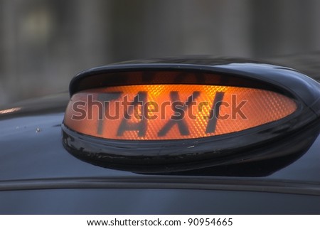 Black Taxi Cab Sign
