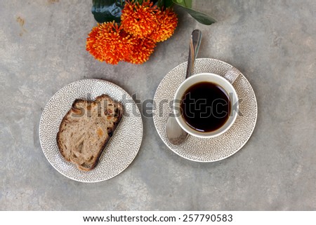 Morning coffee and bread