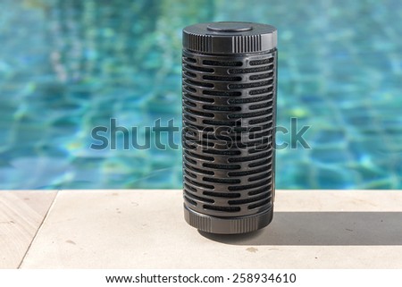 Aquarium protector and water filter with water backgroun