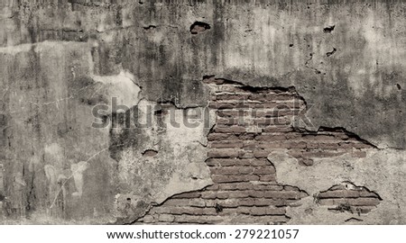 Vintage tone Old damage brick wall background