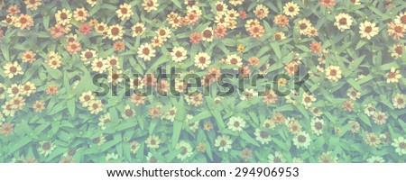 Vintage tone Colorful flower garden background banner style
