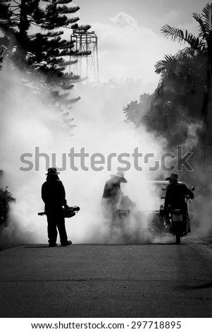 Abstract background man in smoke black and white tone
