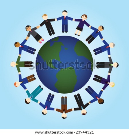 Holding Hands World. stock vector : People holding