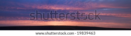 sky during sunrise in the grassland in the north of china
