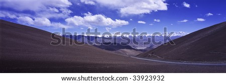 landscape with Mt. Everest in the tibet of china