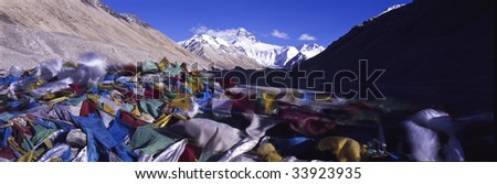 landscape with Mt. Everest in the tibet of china