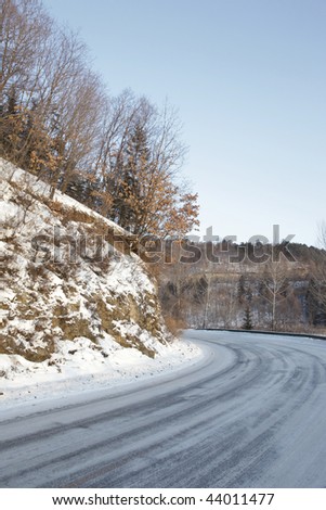road in winter in the northeast of china