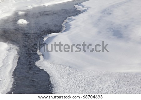 river with snow in the northeast of china