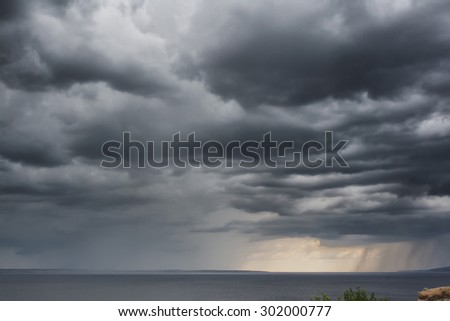 Dramatic Storm Clouds Rain in heavy rain