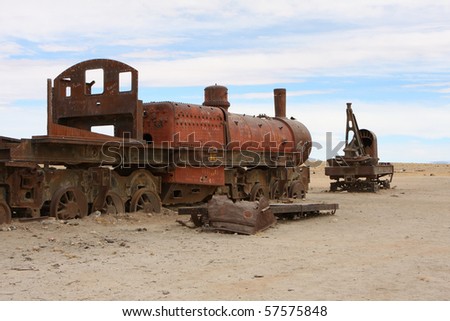 Train Graveyard in Uyuni, Bolivia