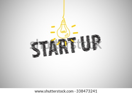 Business start up word with light bulb , business idea , business concept
