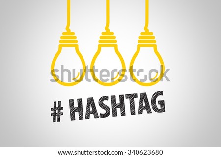 light bulbs hashtag text , business idea , business concept