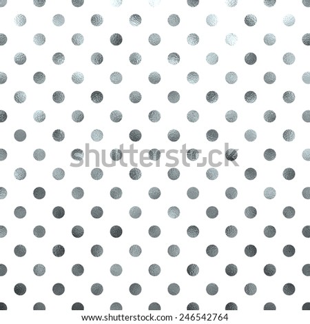 Silver Metallic White Polka Dot Pattern Swiss Dots Texture Digital Paper Background
