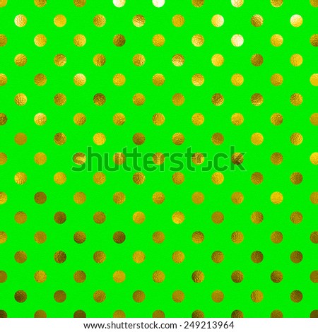 Green Gold Yellow Metallic Foil Polka Dot Pattern Swiss Dots Texture Paper Color Background