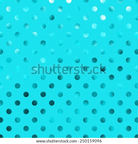Teal Blue Metallic Foil Polka Dot Pattern Swiss Dots Texture Paper Color Background