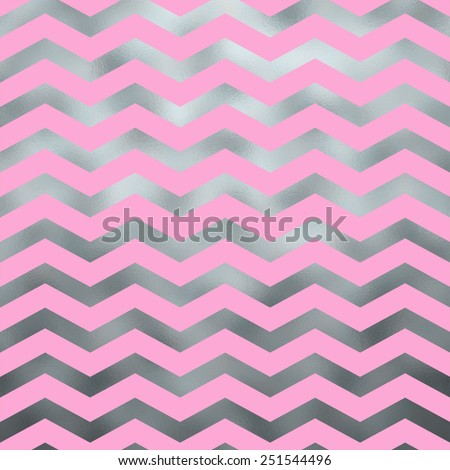 Silver and Pink Faux Foil Grey Metallic Chevron Pattern Chevrons Texture Zig Zag Background