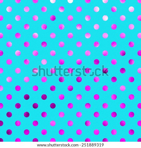 Teal Blue Pink Metallic Foil Polka Dot Pattern Swiss Dots Texture Paper Color Background
