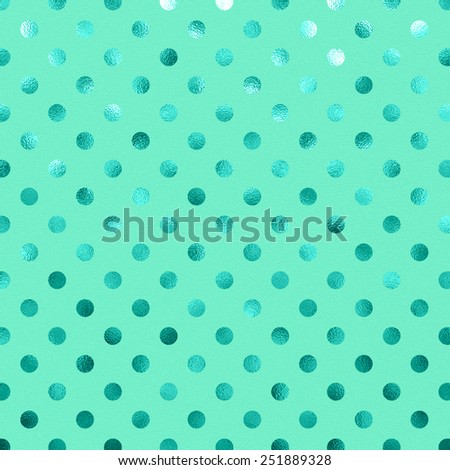 Aqua Blue Green Metallic Foil Polka Dot Pattern Swiss Dots Texture Paper Color Background