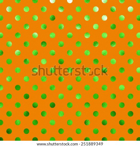 Orange Geen Metallic Foil Polka Dot Pattern Swiss Dots Texture Paper Color Background