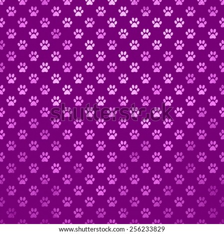 Purple and Pink Pink Dog Paws Metallic Foil Polka Dot Texture Background Pattern