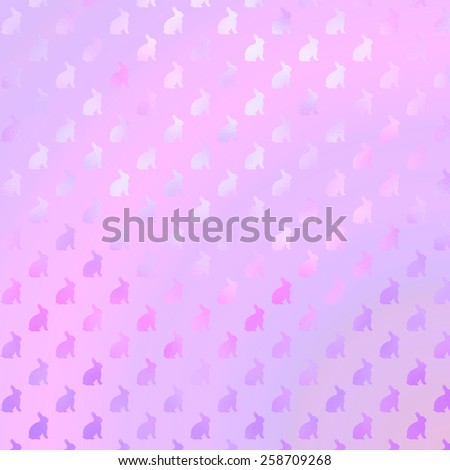Purple Pink Bunnies Faux Foil Metallic Background Bunny Pattern Texture