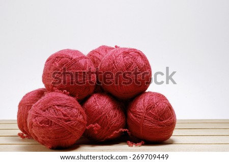 Ball of wool on a white background  isolated close up
