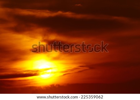 Sun Setting in a Smoky Western Sky