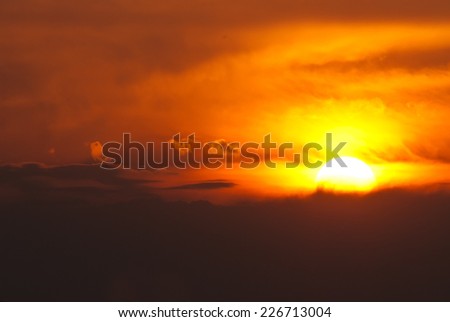Sun Setting in a Smoky Western Sky