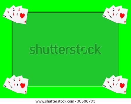 green frame with symbols of poker