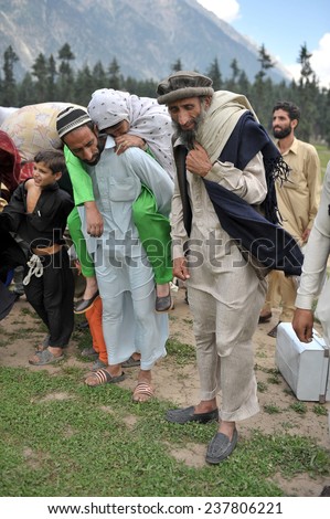 SWAT, PAKISTAN - SEPT  16: After the flood people were evacuated by the Pakistan army on September 16, 2010 in Swat Valley, Pakistan.