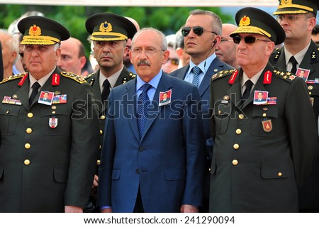 ISTANBUL, TURKEY-JUNE 06: Turkey\'s main opposition leader attend the funeral on June 06,2012 in Istanbul, Turkey.