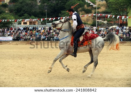 ISTANBUL  - TURKEY MAY 31:  javelin (cirit) Riding School at The 