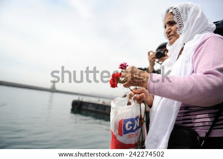ISTANBUL,TURKEY-APRIL  24:Commemoration ceremony organized by The Say Stop to Racism and Nationalism initiative was held for the anniversary of the Armenian Genocide   April 24,2010 in Istanbul,Turkey