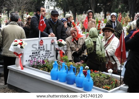 ISTANBUL, TURKEY- DECEMBER 12: Turkish soldier\'s funeral killed by the PKK militants on December 12,2009  in Istanbul, Turkey.