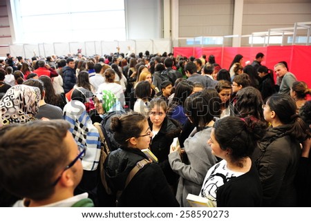ISTANBUL, TURKEY - MARCH 23: A crowd gathered at the signing of the authors days on March 23, 2012 in Istanbul, Turkey.