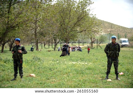 MARDIN, TURKEY - MAY 05:  40 people were killed in one night in Bilge village in southeastern Turkey city of Mardin on May 05, 2009 in Mardin, Turkey. Security measures were taken by soldiers.