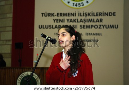 ISTANBUL, TURKEY - MARCH  15:  Armenian Genocide conference held at the University of Istanbul on March 15, 2006 in Istanbul, Turkey. said choir Armenian and Turkish songs