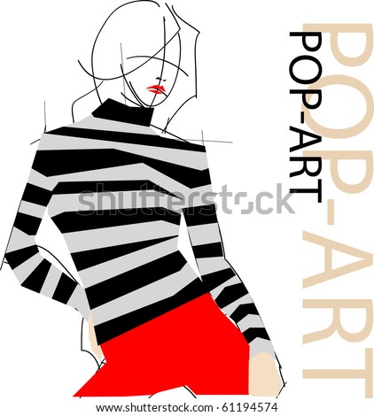 Fashion Pop-Art Girl Illustration - 61194574 : Shutterstock