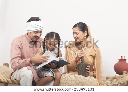 rural parents teaching their daughter