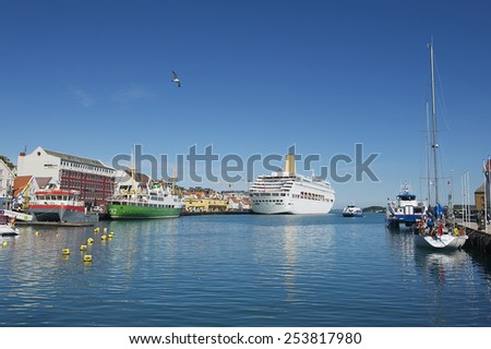 STAVANGER, NORWAY - JUNE 04, 2010: Exterior of the Stavanger cruise harbour on June 04, 2010 in Stavanger, Norway. Stavanger is one of the popular destinations for cruise ships in Norway.