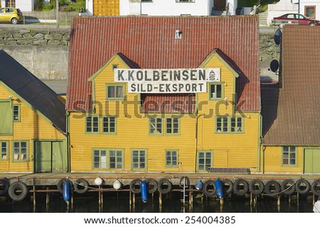 HAUGESUND, NORWAY - JUNE 05, 2010: Exterior of the traditional wooden houses on June 05, 2010 in Haugesund, Norway.