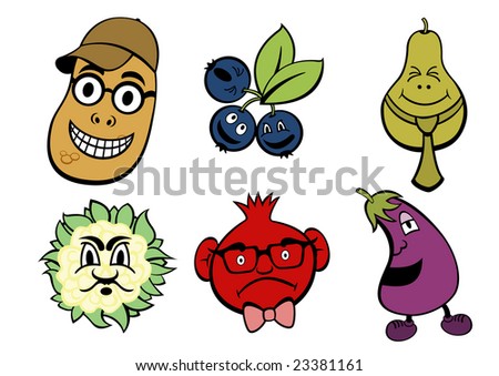 funny cute. of funny, cute fruits and