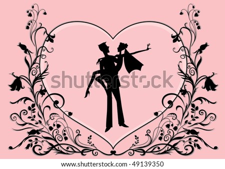 stock vector Vector illustration of funky wedding invitation with cool